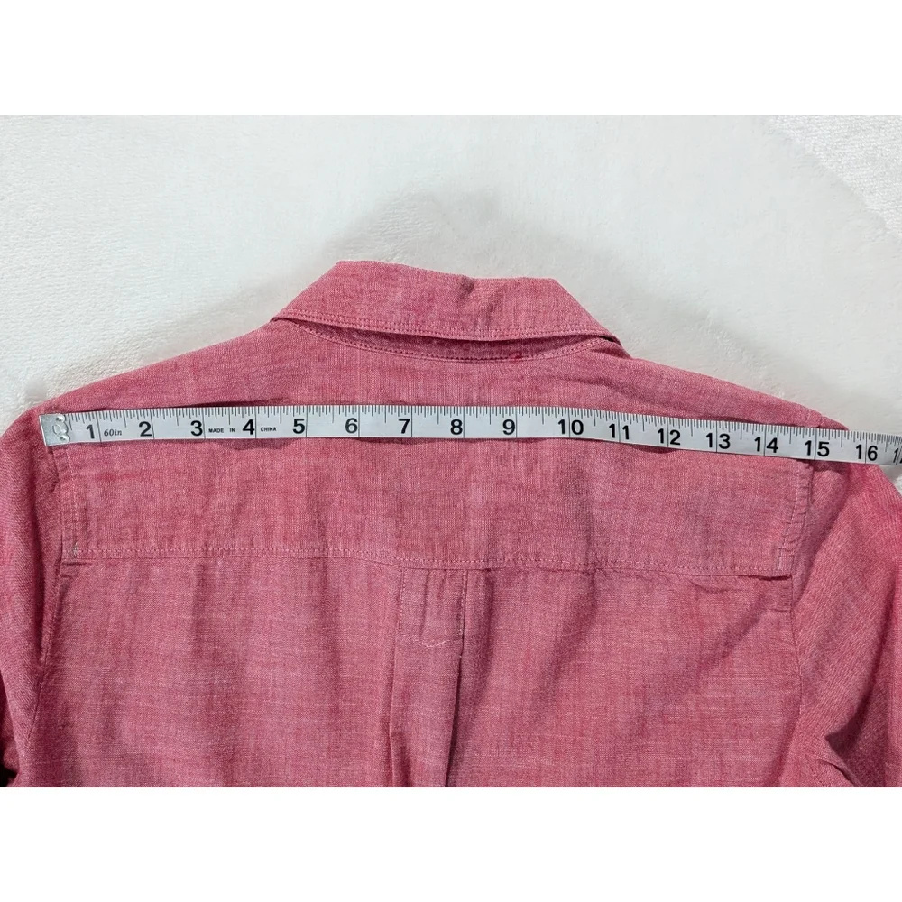❤️ Banana Republic Soft Wash 100% Cotton Red Long Sleeve Collar Shirt Size Small
